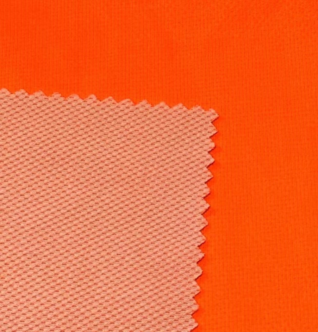 Knitted elastic reclaimed polyester adhesive bird's eye cloth